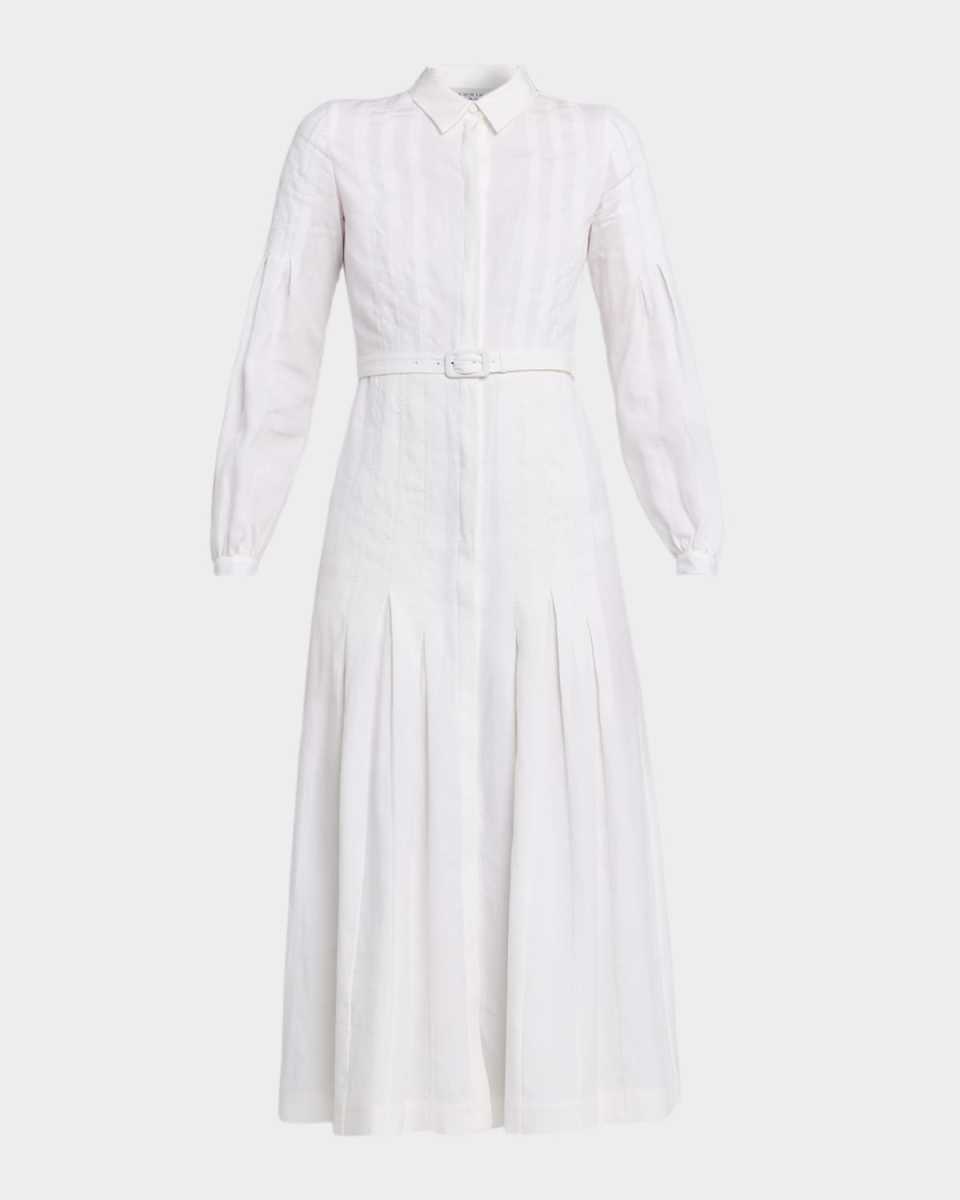 Aleka Long-Sleeve Linen Shirtdress
